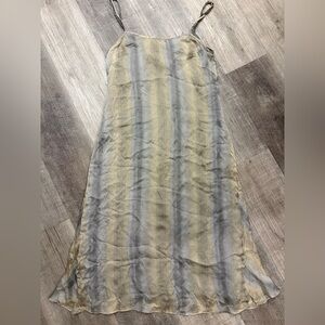 Banana Republic Silk Gray striped Dress